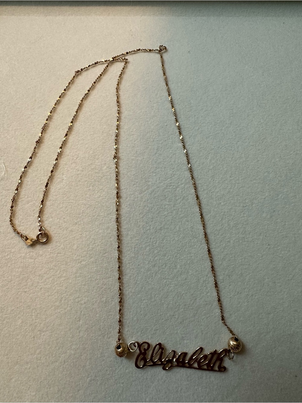 Personalized 'Elizabeth' 14k Gold Name Necklace - Custom Script Pendant